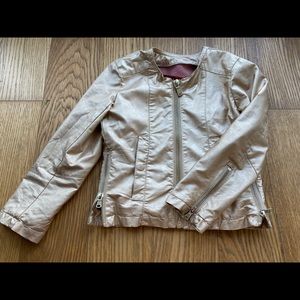 FREEDOMDAY Girl Light Gold Biker Jacket Size 6